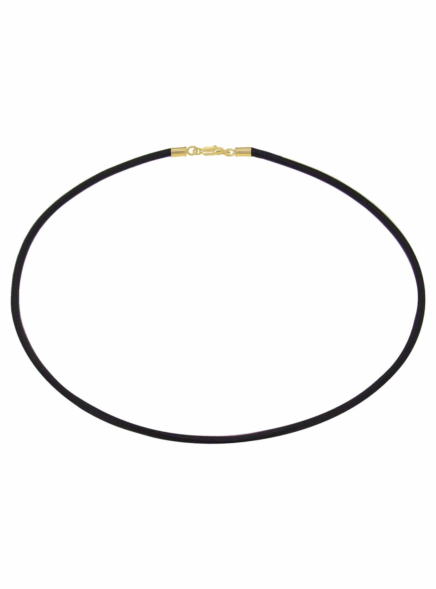 Leather 'Gucci' necklace in black leather | GUCCI® US